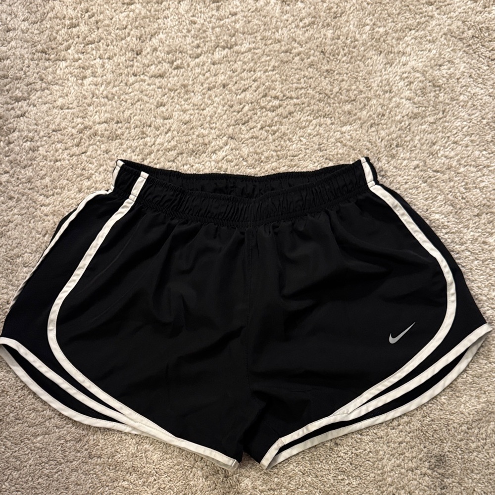 Nike Women's Black and White Athletic Shorts